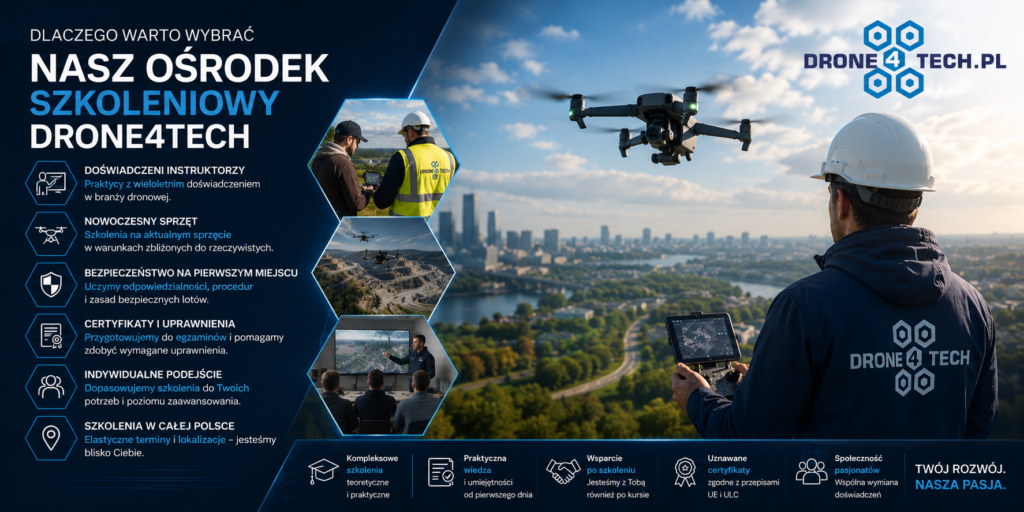 wybrać nasz ośrodek szkoleniowy Drone4Tech