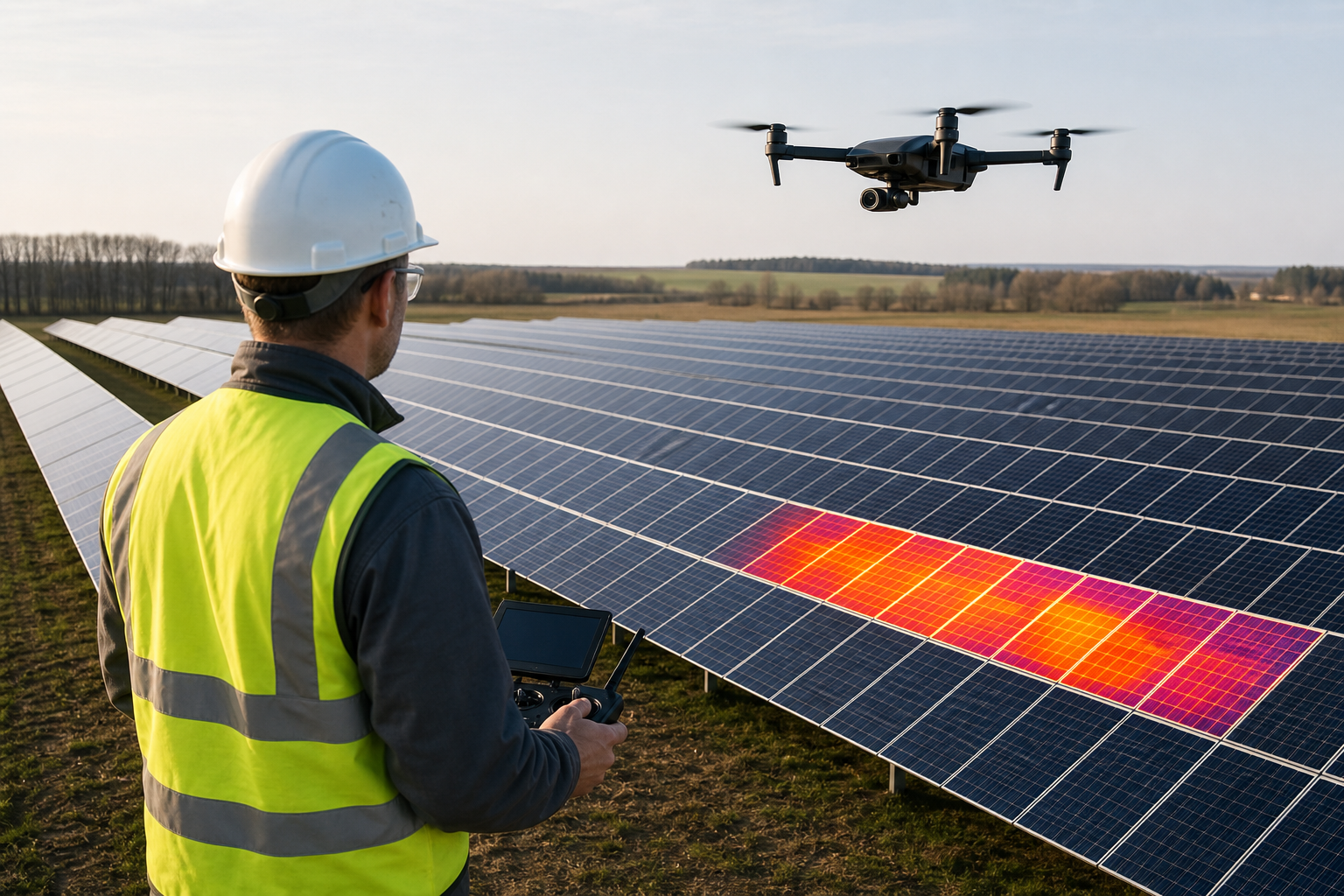 Inspekcja termowizyjna farmy PV dronem – szkolenie operatora