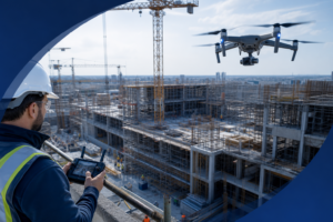 Drony w budownictwie – monitoring placu budowy
