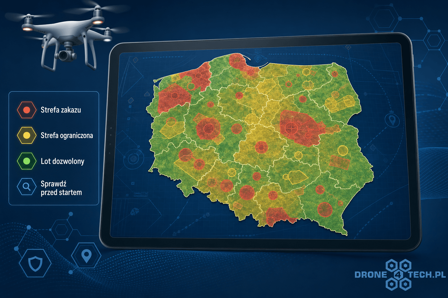 Geostrefy na mapie dronów – strefy lotnicze przed startem BSP