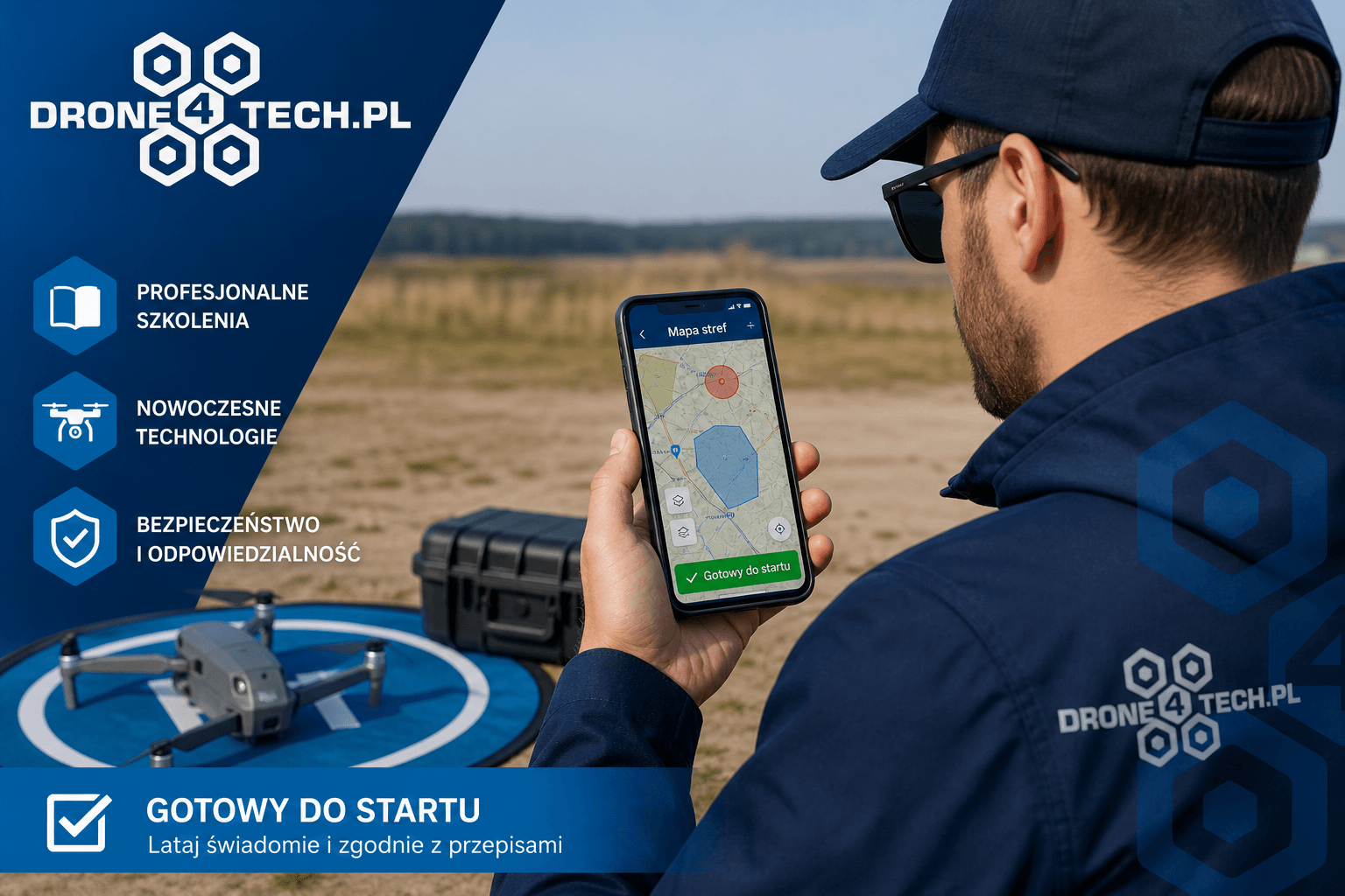 Sprawdzenie geostref przed lotem komercyjnym dronem