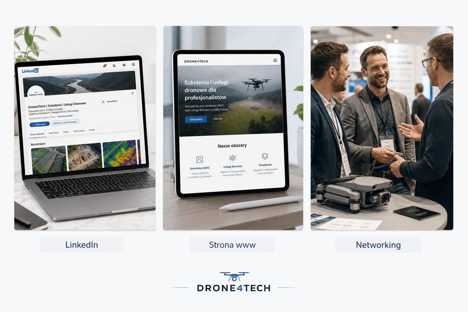 Gdzie promować usługi pilota drona – LinkedIn, www, networking
