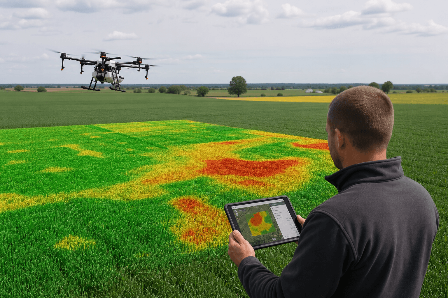 Analiza NDVI upraw dronem multispektralnym – rolnictwo precyzyjne