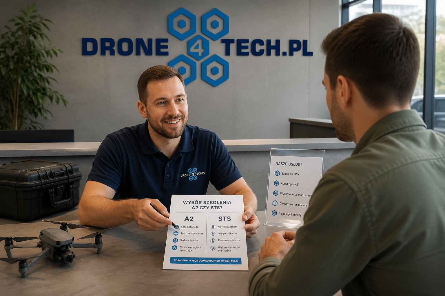 Konsultacja wyboru szkolenia A2 lub STS do inspekcji dronem