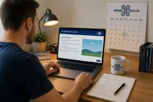 Nauka teorii szkolenia A2 online na laptopie – DRONE4TECH