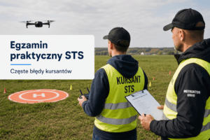 Egzamin praktyczny STS ? instruktor i kursant na polu szkoleniowym