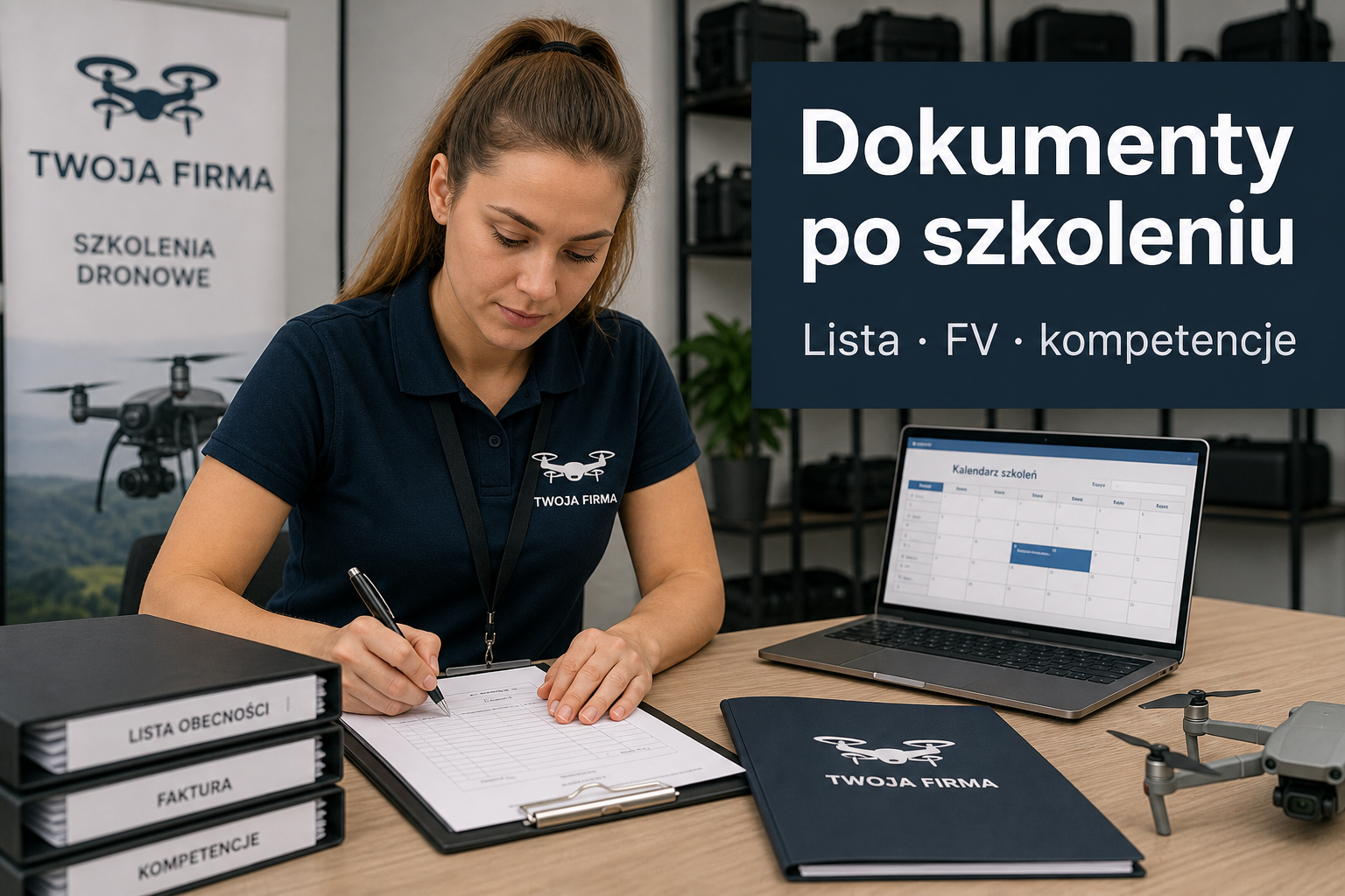 Dokumenty po szkoleniu firmowym – lista obecności, FV, kompetencje