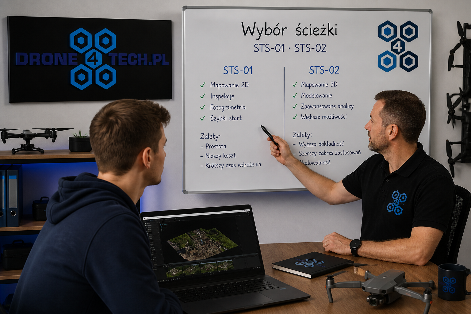 Wybór ścieżki STS-01 i STS-02 z instruktorem DRONE4TECH