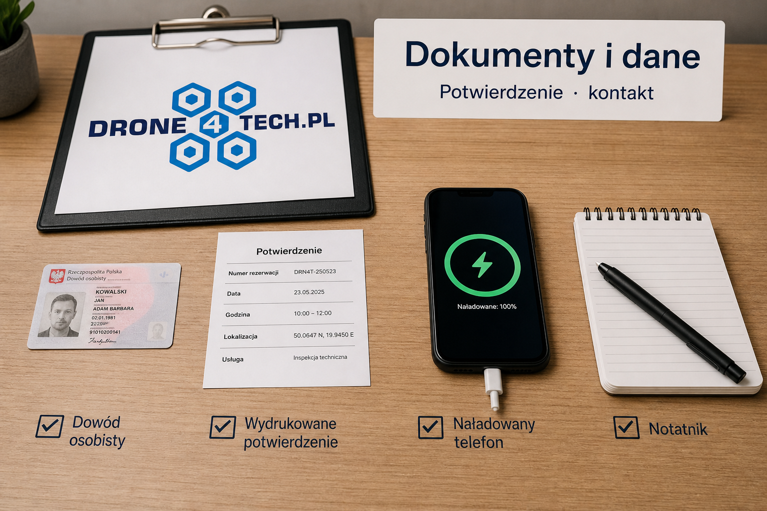 Dokumenty i dane – potwierdzenie oraz kontakt na praktykę