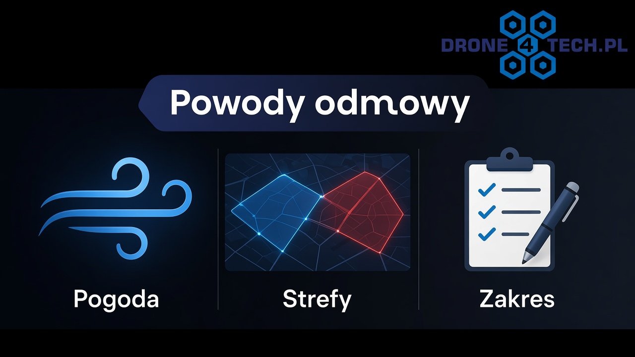 Powody odmowy – pogoda, strefy, zakres